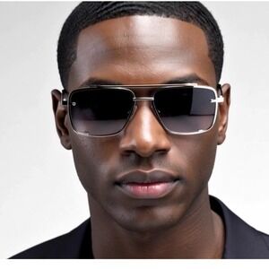 SQUARE SEMI RIMLESS AVIATOR SUNGLASSES RETRO CLASSIC CASUAL DESIGNER FASHION NEW